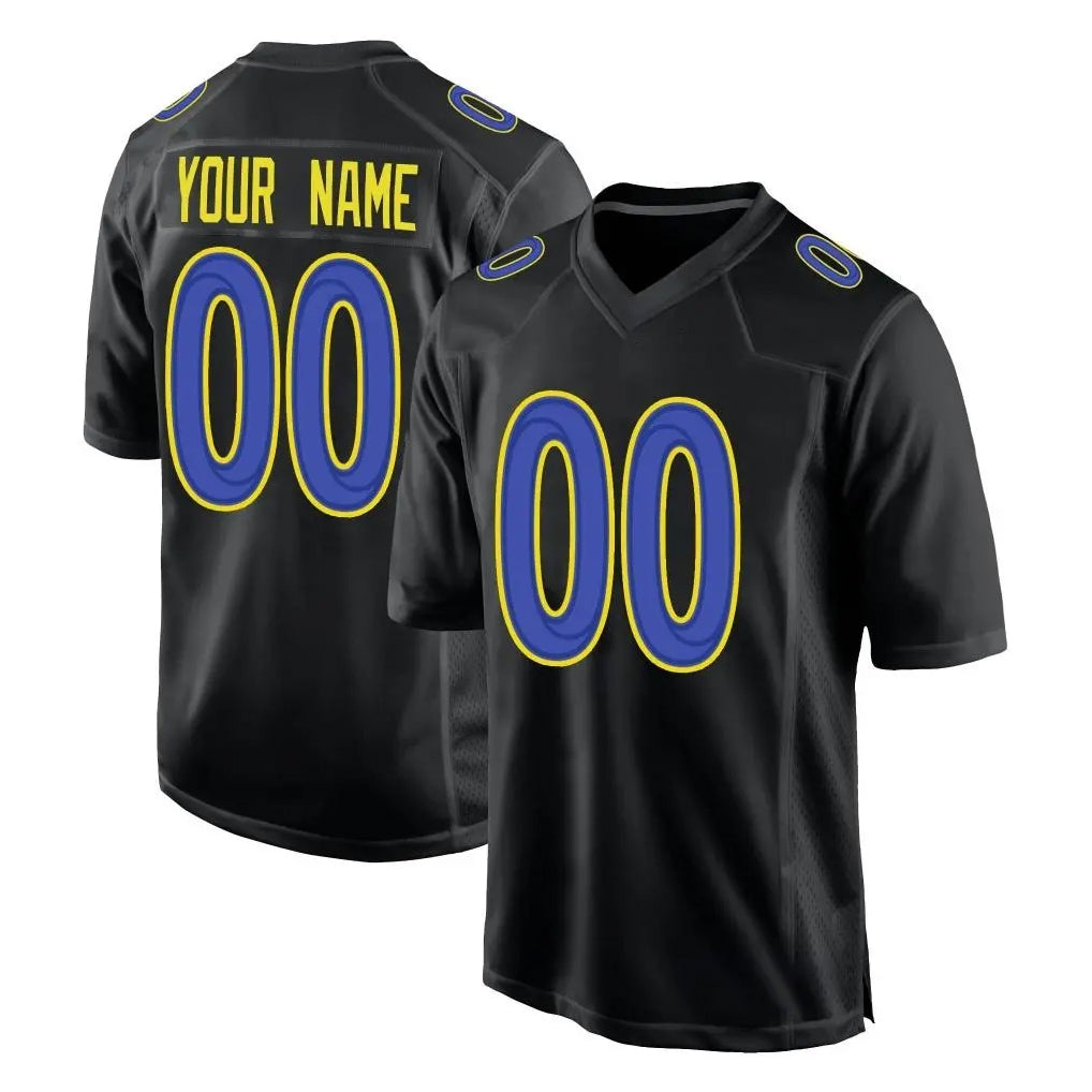 Custom LA.Rams Black Fashion Limited Home Game Any Name & Numbers CAdoa Stitched Jerseys