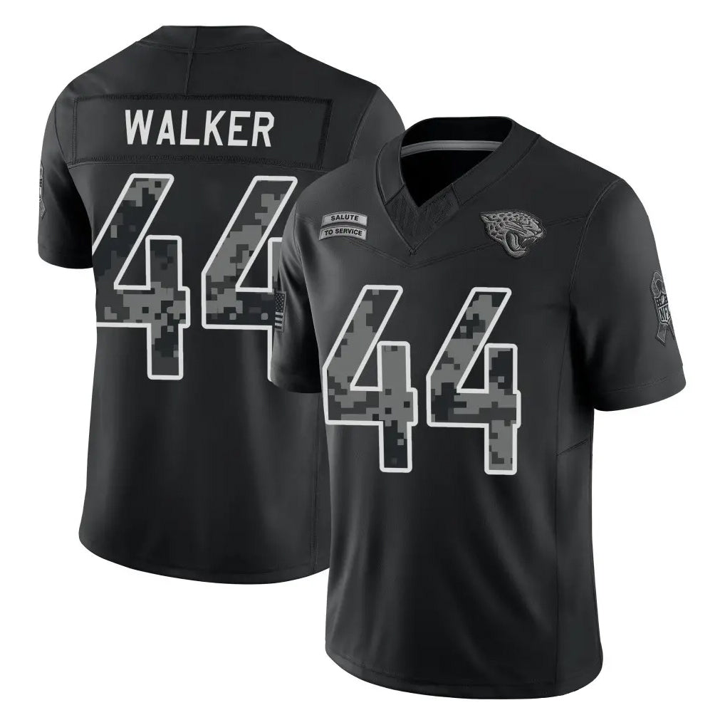 J.Jaguars #44 Travon Walker Player Black Limited 2026 Salute to Service Home Game CAdoa Stitched Jerseys