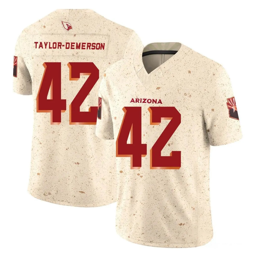 A.Cardinals #42 Dadrion Taylor-Demerson Player Cream Rivalries Collection Vapor Limited Home Game CAdoa Stitched Jerseys