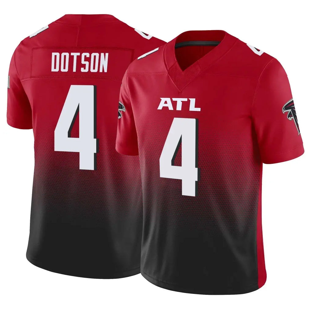 A.Falcons #4 Jahan Dotson Player Red Vapor F.U.S.E. Limited Home Game CAdoa Stitched Jerseys