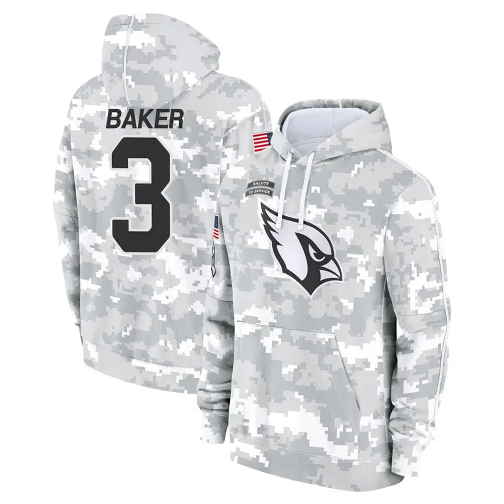 A.Cardinals #3 Budda Baker Player Arctic Camo Salute to Service Limited Hoodie beagls Stitched Jerseys