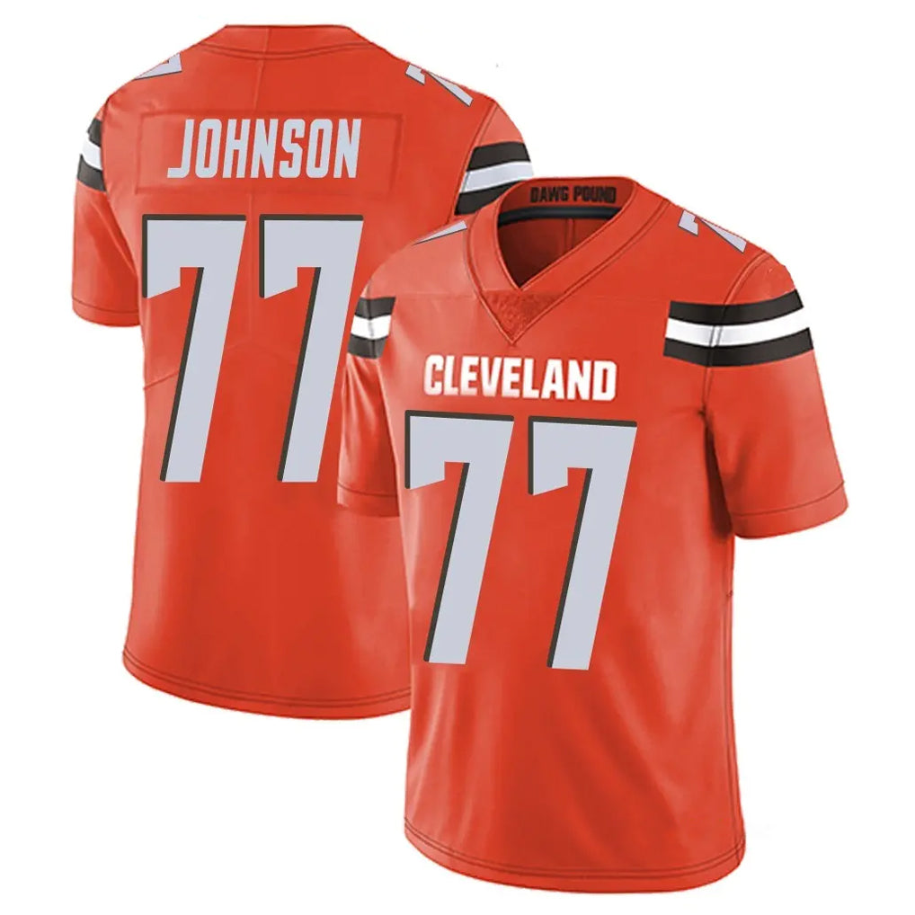 C.Browns #77 Zion Johnson Player Orange Alternate Vapor Untouchable Limited Home Game CAdoa Stitched Jerseys