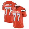 C.Browns #77 Zion Johnson Player Orange Alternate Vapor Untouchable Limited Home Game CAdoa Stitched Jerseys