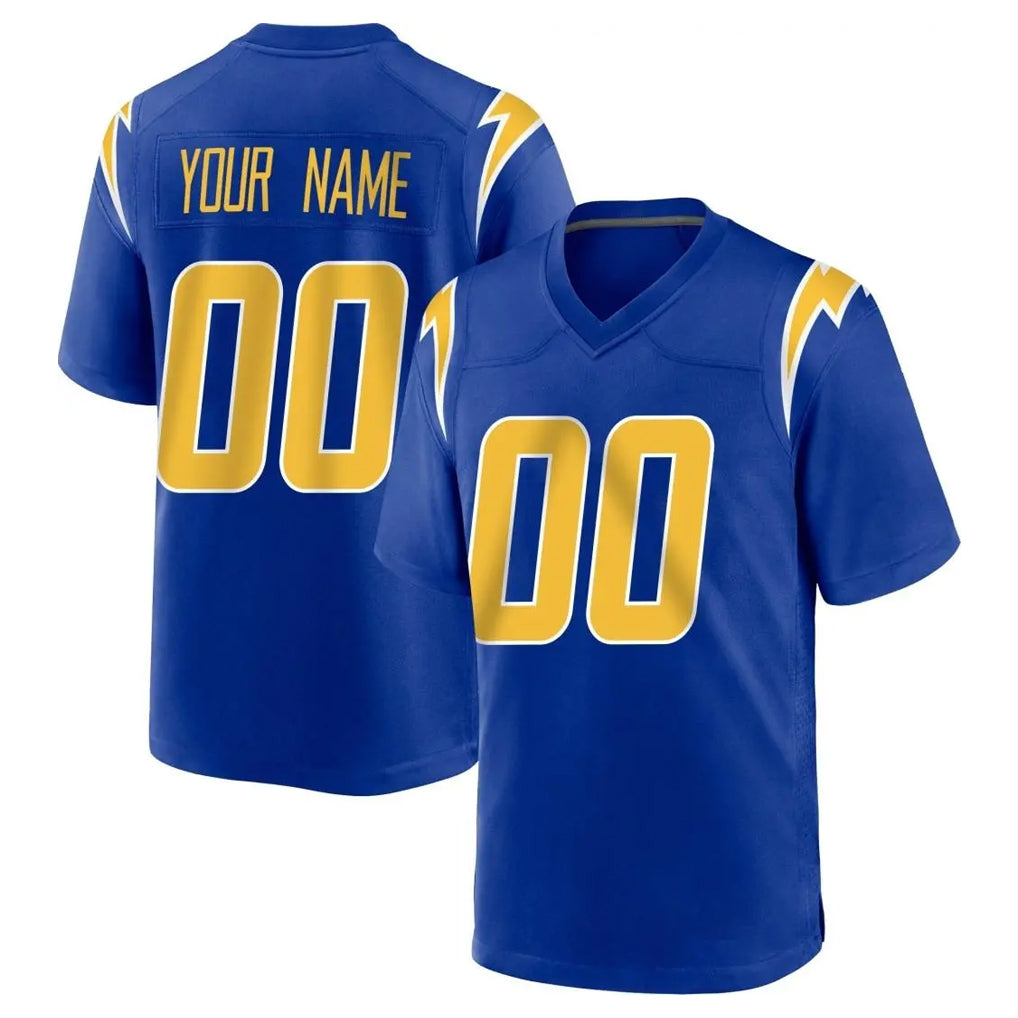Custom LA.Chargers Royal Home Game Any Name & Numbers CAdoa Stitched Jerseys