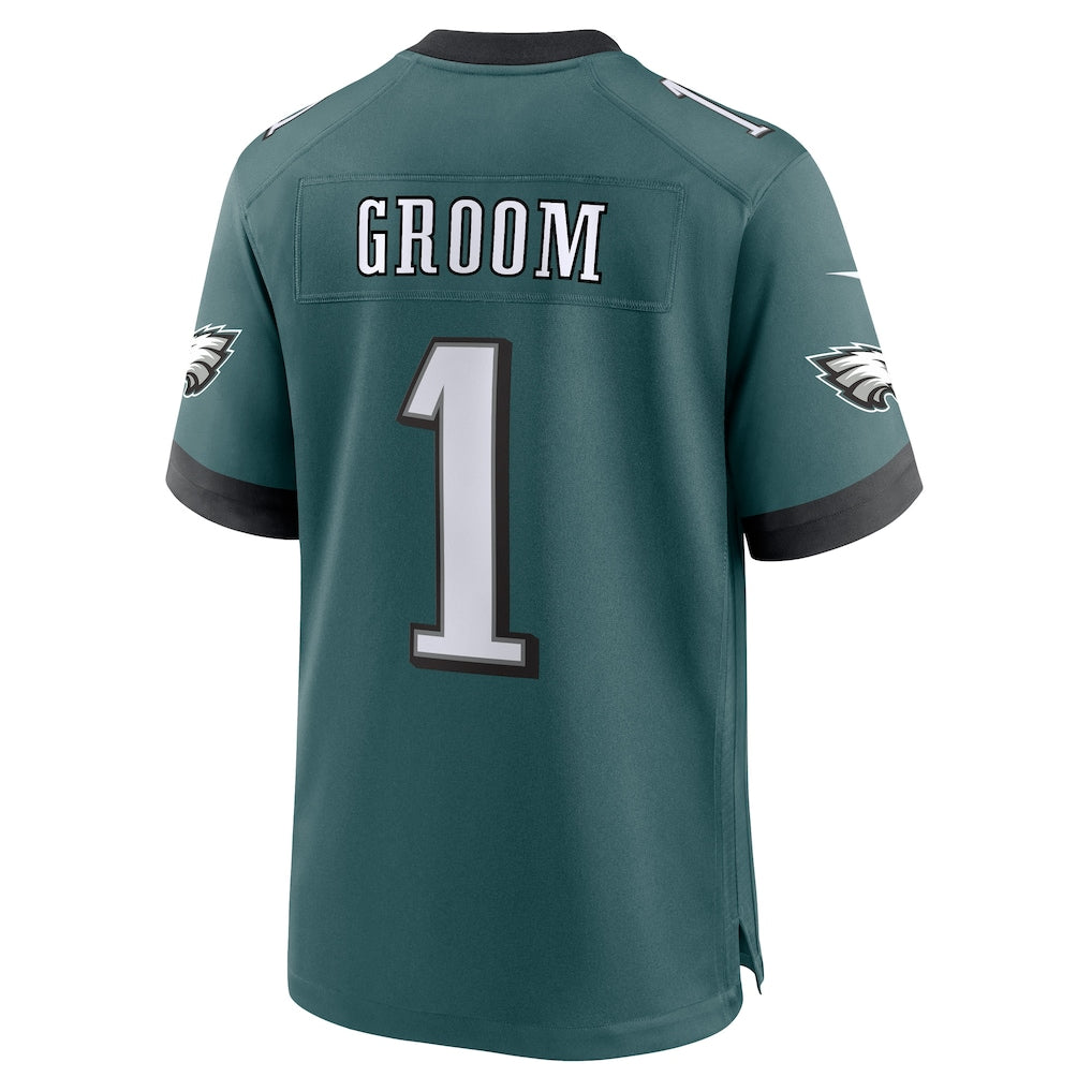 CAdoa P.Eagles #1 Groom Midnight Green Team Game Jersey