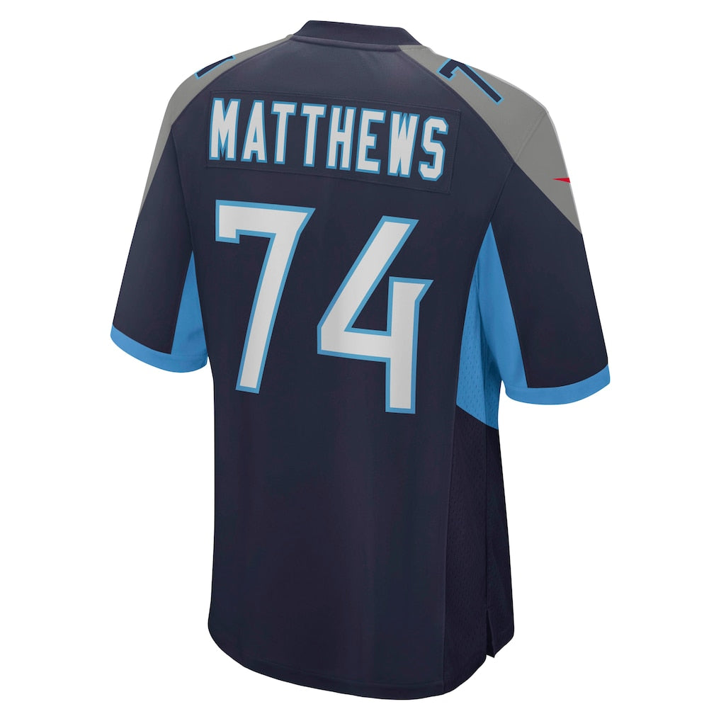 CAdoa T.Titans #74 Bruce Matthews Navy Retired Player Jersey