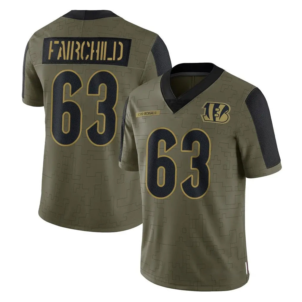 C.Bengals #63 Dylan Fairchild Player Olive Salute to Service Game CAdoa Stitched Jerseys