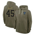 D.Lions #45 Devin White Player Olive Salute to Service Pullover Hoodies Limited CAdoa Stitched Jerseys