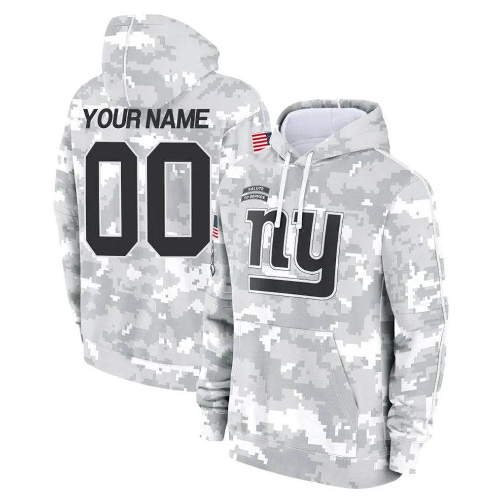 Custom NY.Giants Arctic Camo Salute to Service Pullover Hoodies Limited Game Any Name & Numbers CAdoa Stitched Jerseys