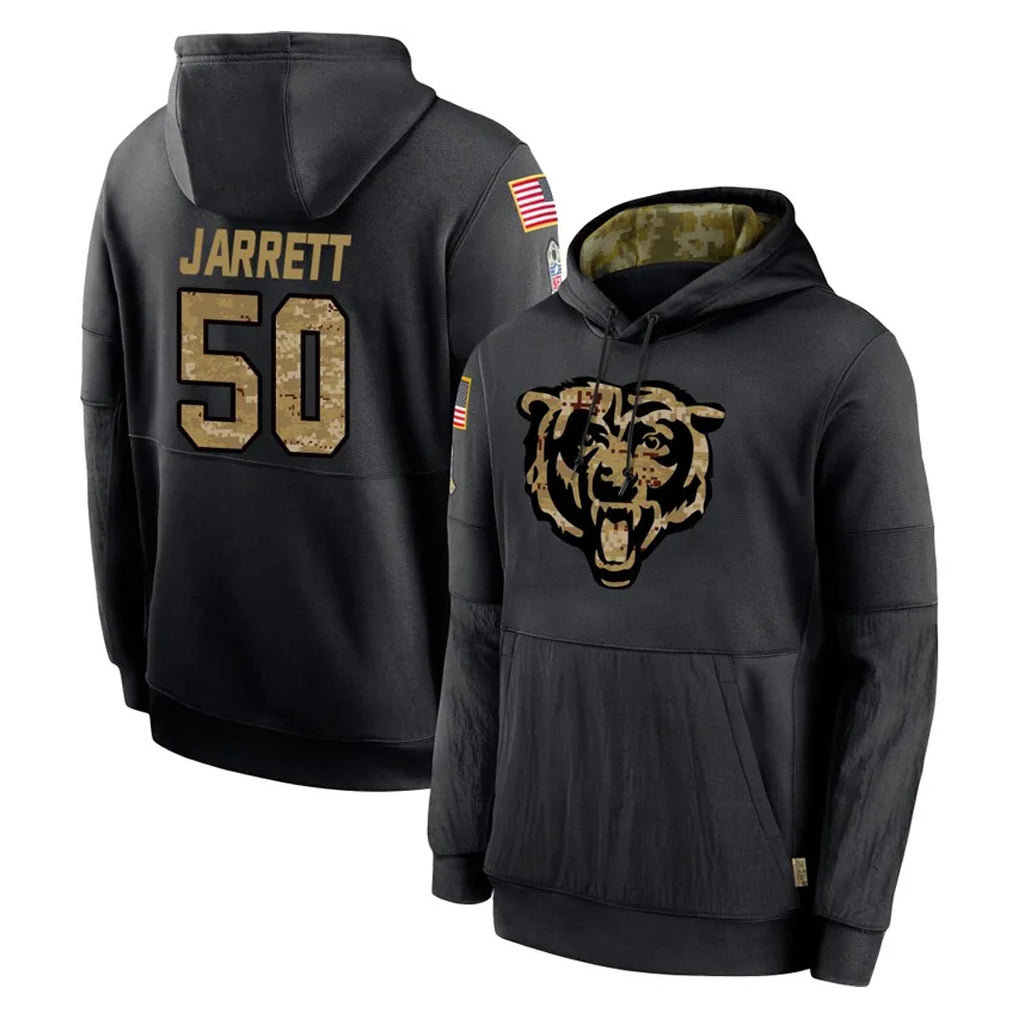 C.Bears #50 Grady Jarrett Player Black Salute to Service Pullover Hoodies Limited CAdoa Stitched Jerseys