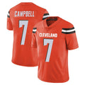 C.Browns #7 Tyson Campbell Player Orange Alternate Vapor Untouchable Limited Home Game CAdoa Stitched Jerseys