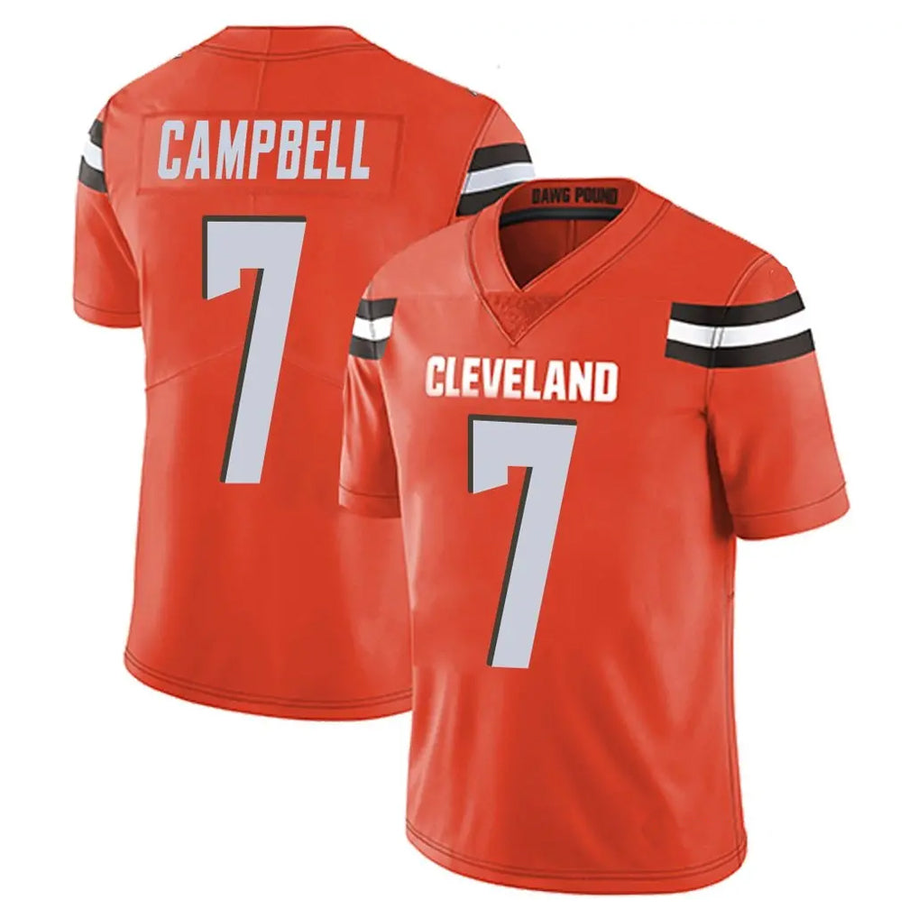 C.Browns #7 Tyson Campbell Player Orange Alternate Vapor Untouchable Limited Home Game CAdoa Stitched Jerseys