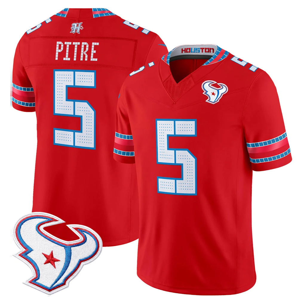 H.Texans #5 Jalen Pitre Player Red 2026 Rivalries Vapor Limited Home Game CAdoa Stitched jerseys