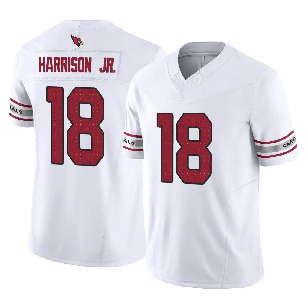 A.Cardinals #18 Marvin Harrison Jr. Player White Vapor F.U.S.E. Limited Home Game beagls Stitched Jerseys