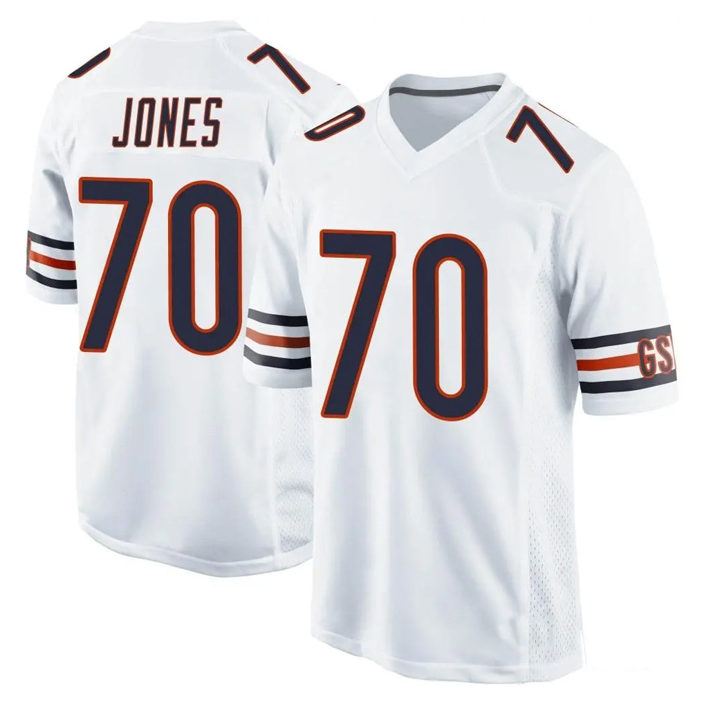 C.Bears #70 Braxton Jones Player White Home Game CAdoa Stitched Jerseys
