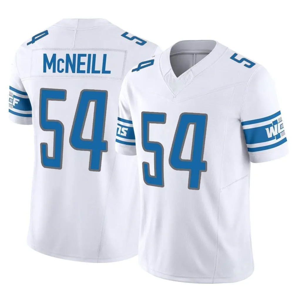 D.Lions #54 Alim McNeill Player White Vapor F.U.S.E. Limited Home Game CAdoa Stitched Jerseys