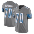 D.Lions #70 Juice Scruggs Player Gray Vapor Untouchable Limited Home Game CAdoa Stitched Jerseys