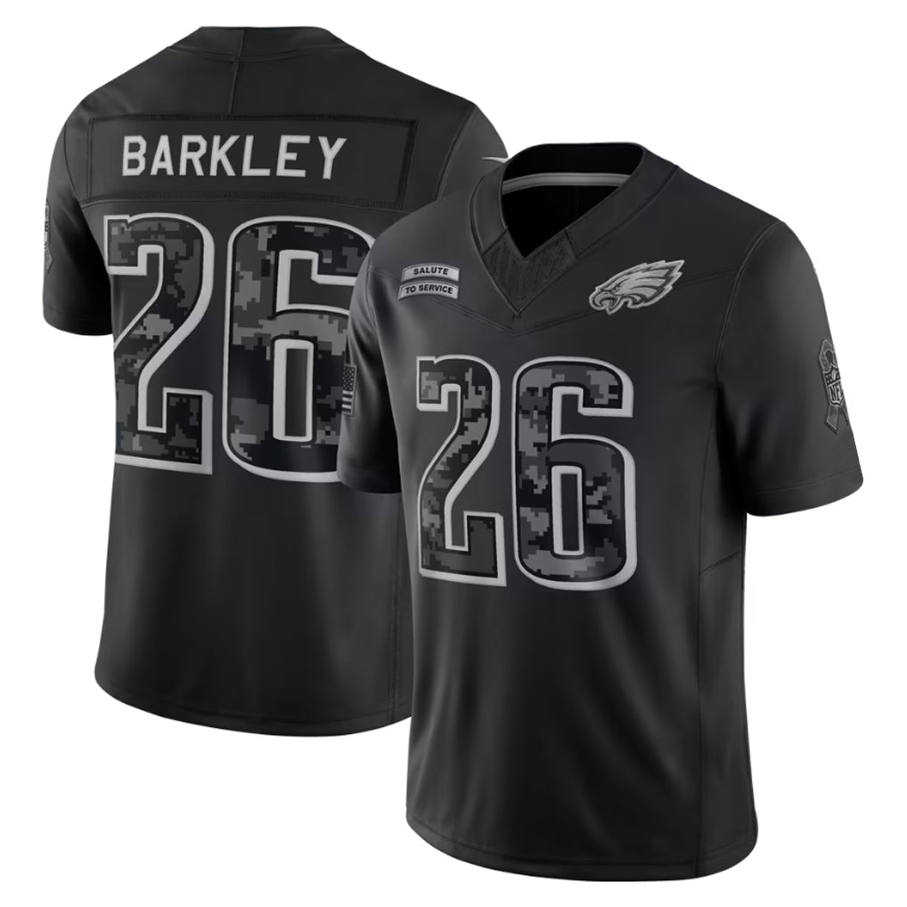 CAdoa P.Eagles #26 Saquon Barkley Player Black Limited 2026 Salute to Service Home Game Stitched Jerseys