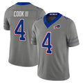 B.Bills #4 James Cook III Player Gray Limited Nickel City Home Game CAdoa Stitched Jerseys