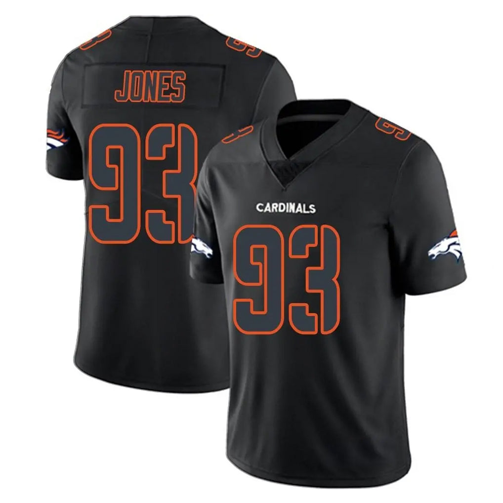 D.Broncos #93 D.J. Jones Player Black Impact Limited Game CAdoa Stitched Jerseys