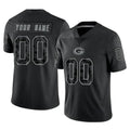 Custom GB.Packers Black Reflective Limited Home Game Any Name & Numbers CAdoa Stitched Jerseys