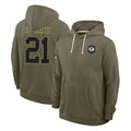 GB.Packers #21 Benjamin St-Juste Player Olive Salute to Service Pullover Hoodies Limited CAdoa Stitched Jerseys