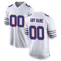 Custom B.Bills White Alternate Game Any Name & Numbers CAdoa Stitched Jerseys