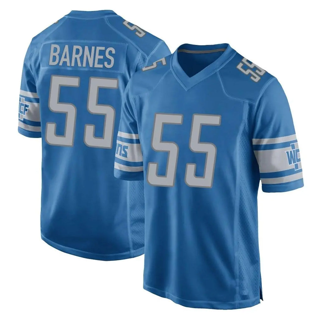 D.Lions #55 Derrick Barnes Player Blue Home Game CAdoa Stitched Jerseys