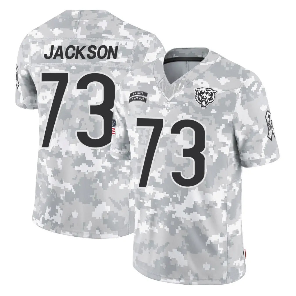 C.Bears #73 Jonah Jackson Player Arctic Camo Salute to Service Limited CAdoa Stitched Jerseys