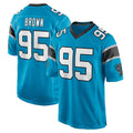 C.Panthers #95 Derrick Brown Player Blue Game CAdoa Stitched Jerseys