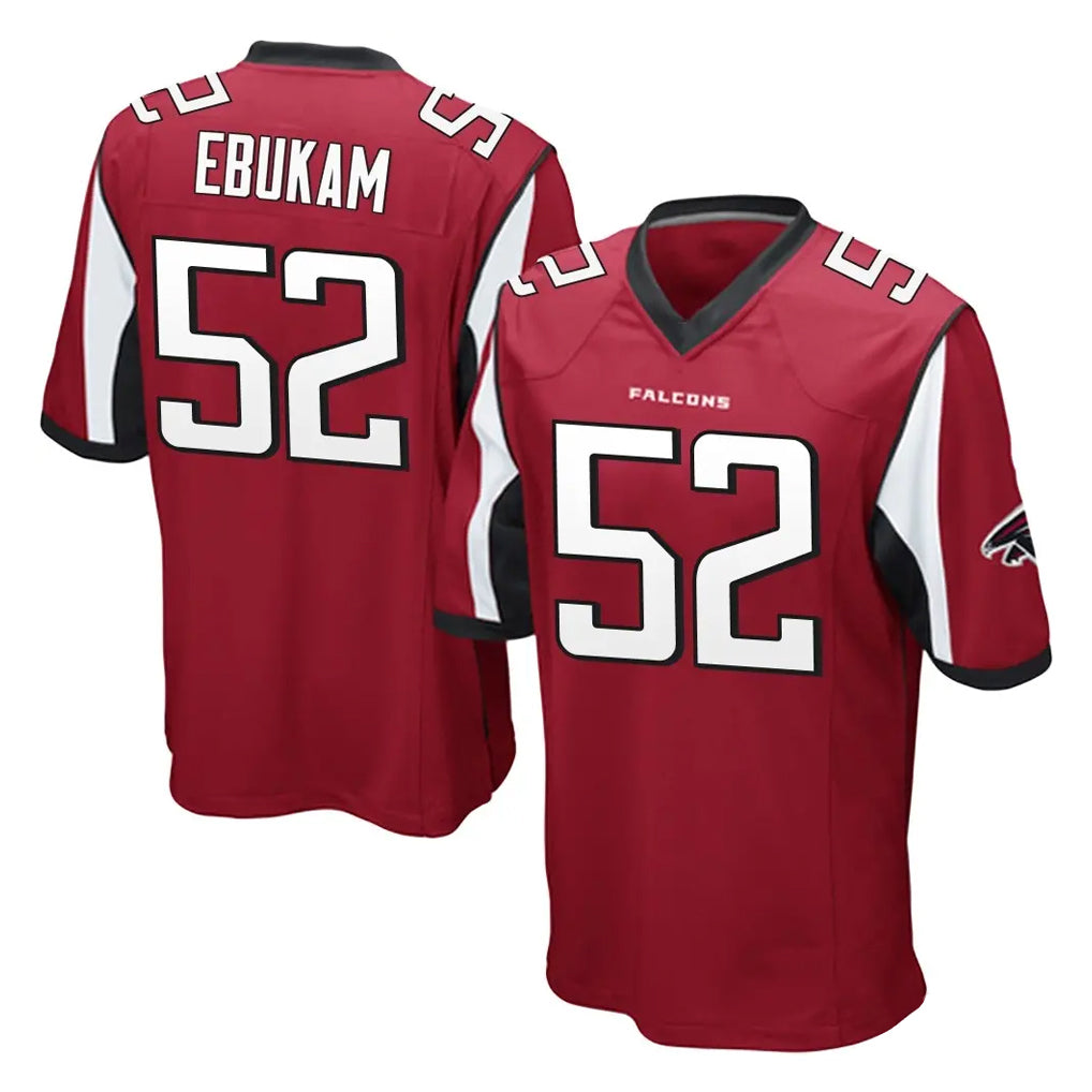 A.Falcons #52 Samson Ebukam Player Red Color Vapor Home Game CAdoa Stitched Jerseys