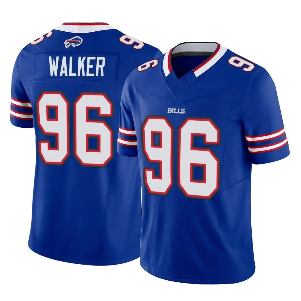 B.Bills #96 Deone Walker Player Royal Vapor F.U.S.E. Limited Home Game CAdoa Stitched Jerseys