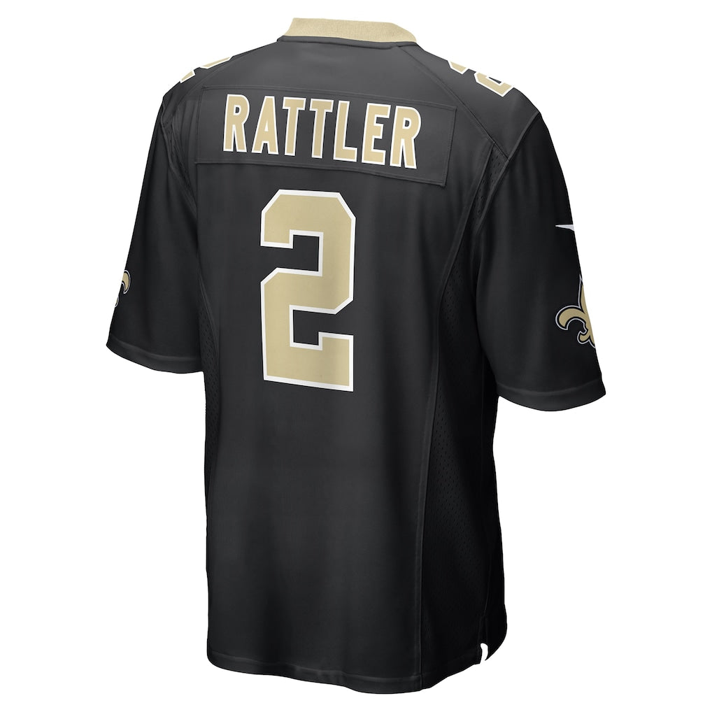 CAdoa NO.Saints #2 Spencer Rattler Black Team Game Jersey