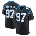 C.Panthers #97 Bobby Brown III Player Black Limited Home Game CAdoa Stitched Jerseys