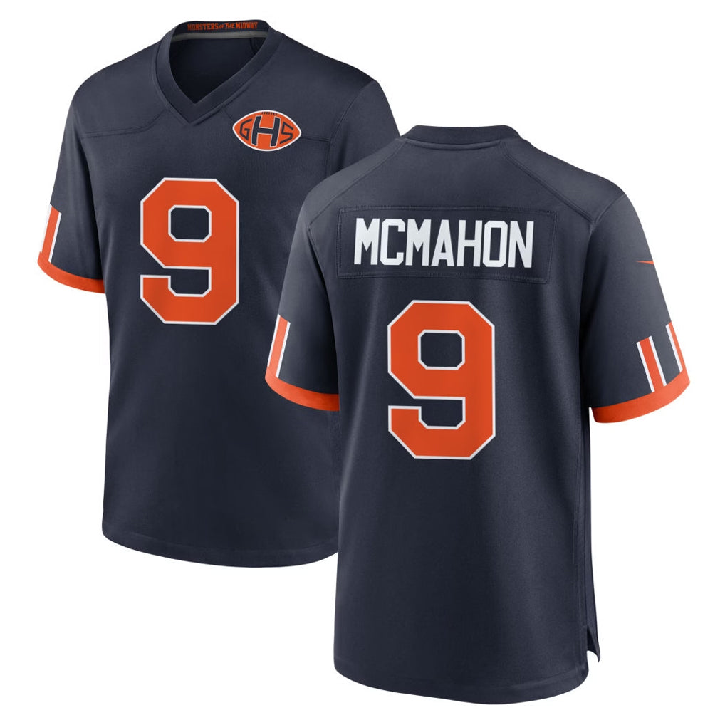 C.Bears #9 Jim McMahon Player Navy 2026 Rivalries Collection Home Game CAdoa Stitched Jerseys