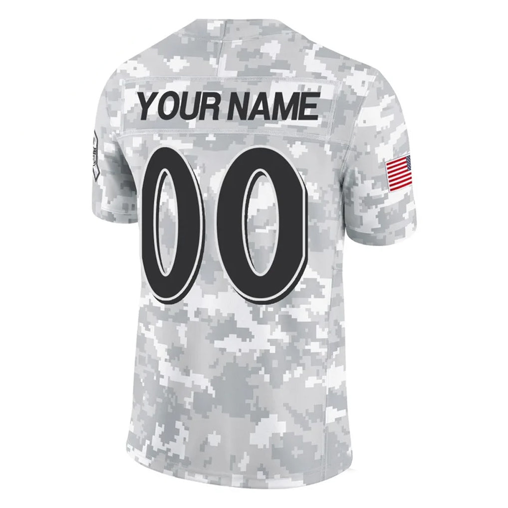 Custom B.Ravens Arctic Camo Salute to Service Limited Any Name & Numbers CAdoa Stitched Jerseys