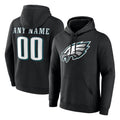 Custom P.Eagles Black LOGO Pullover Hoodies Home Game Any Name & Numbers CAdoa Stitched Jerseys