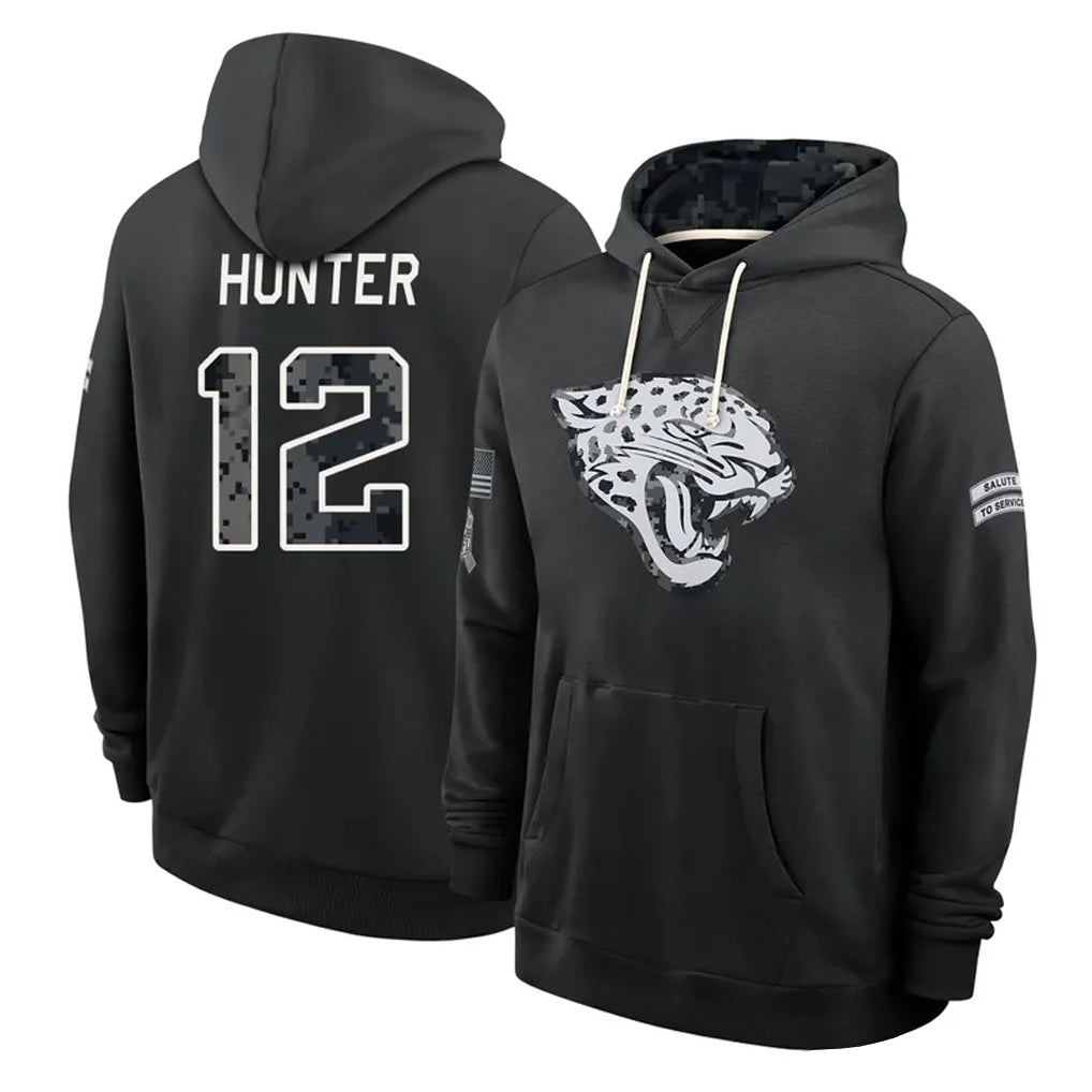 J.Jaguars #12 Travis Hunter Player 2026 Black Logo Pullover Hoodies Limited Game CAdoa Stitched Jerseys