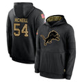 D.Lions #54 Alim McNeill Player Black Salute to Service Hoodies Limited Game CAdoa Stitched Jerseys