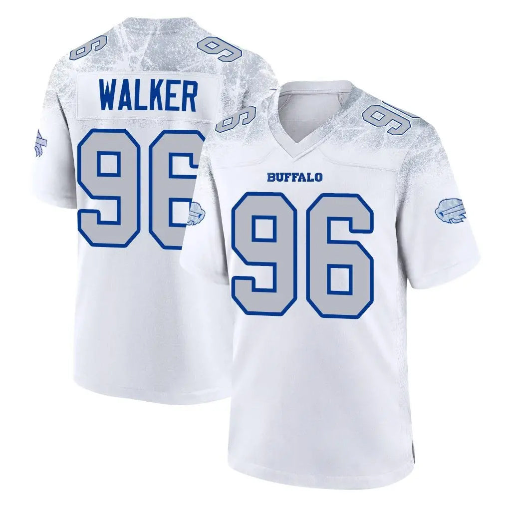 B.Bills #96 Deone Walker Player White Rivalries Collection Game CAdoa Stitched Jerseys
