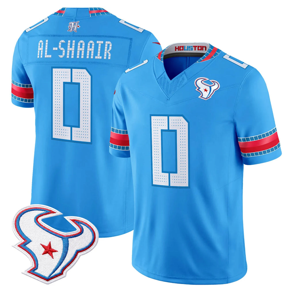 H.Texans #0 Azeez Al-Shaair Player Blue 2026 Rivalries Vapor Limited Home Game CAdoa Stitched jerseys