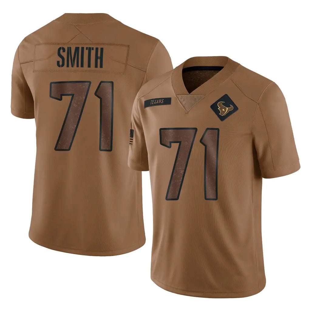 H.Texans #71 Braden Smith Player Brown Salute To Service Limited CAdoa Stitched Jerseys