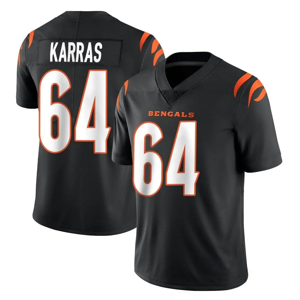 C.Bengals #64 Ted Karras Player Black Vapor Untouchable Limited Home Game CAdoa Stitched Jerseys