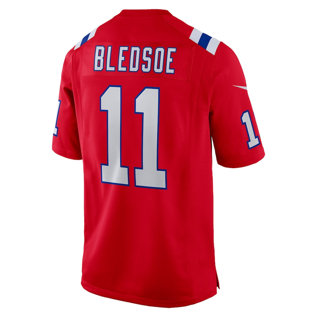 CAdoa NE.Patriots #11 Drew Bledsoe Red Retired Player Alternate Game Jersey