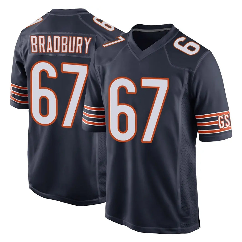 C.Bears #67 Garrett Bradbury Player Navy Home Game CAdoa Stitched Jerseys