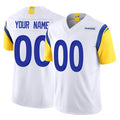Custom LA.Rams White Limited Vapor F.U.S.E. Home Game Any Name & Numbers CAdoa Stitched Jerseys