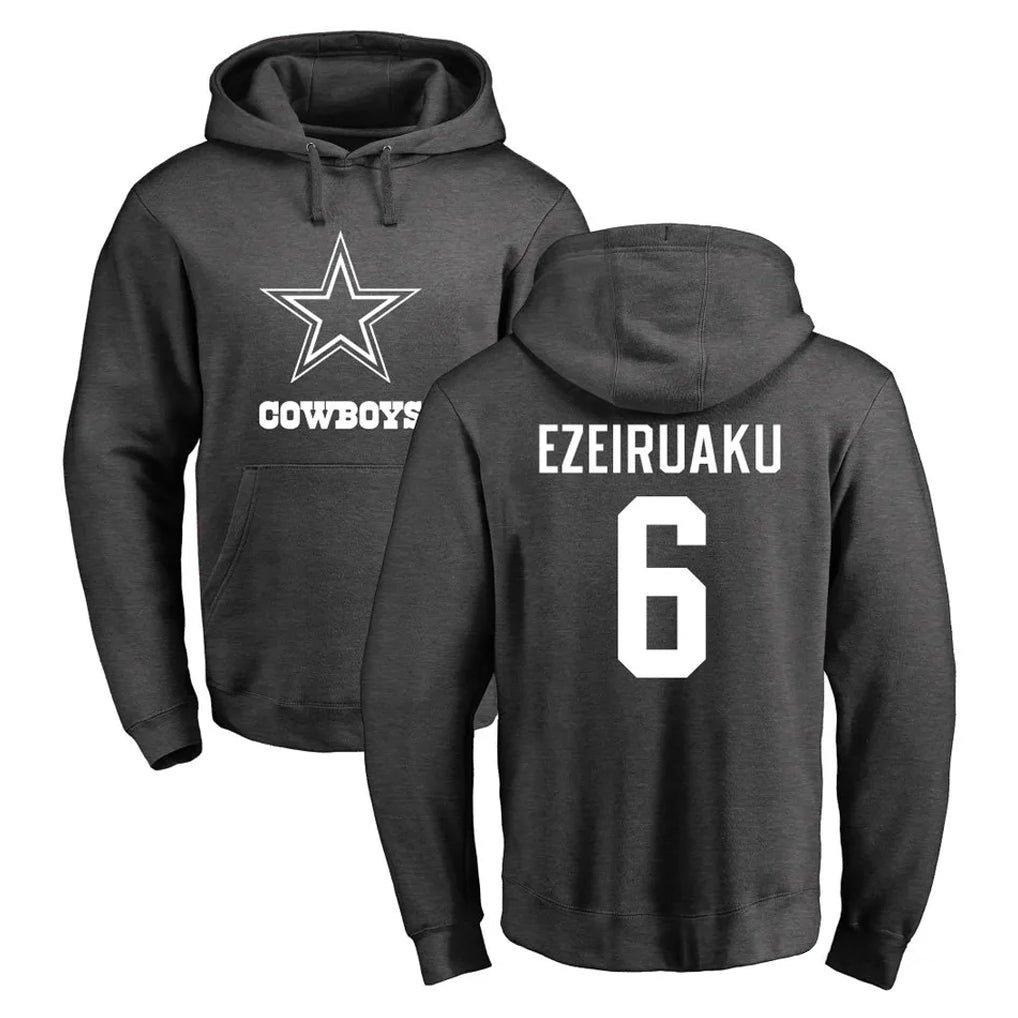 D.Cowboys #6 Donovan Ezeiruaku Player Ash One Color Pullover Hoodie Limited CAdoa Stitched Jerseys