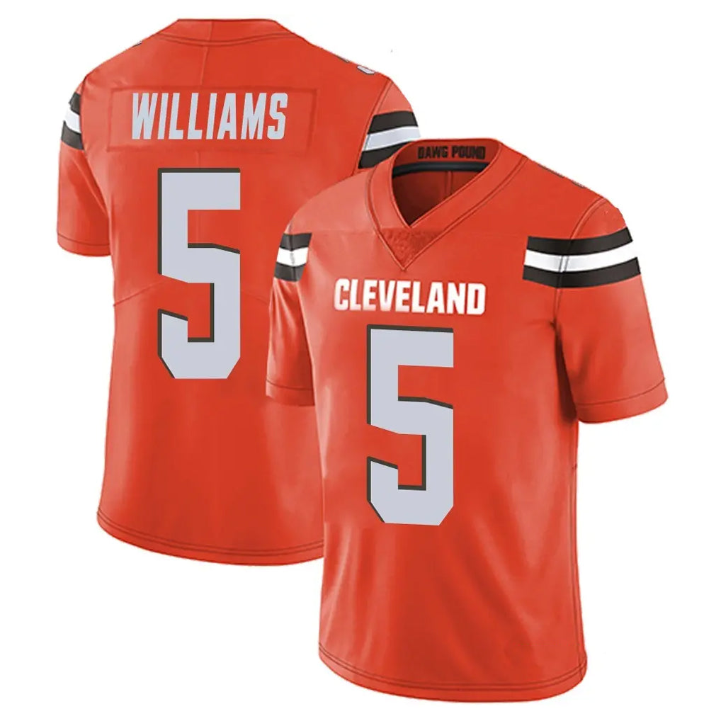C.Browns #5 Quincy Williams Player Orange Alternate Vapor Untouchable Limited Home Game CAdoa Stitched Jerseys