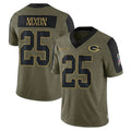GB.Packers #25 Keisean Nixon Player Olive Salute To Service Limited Game CAdoa Stitched Jerseys