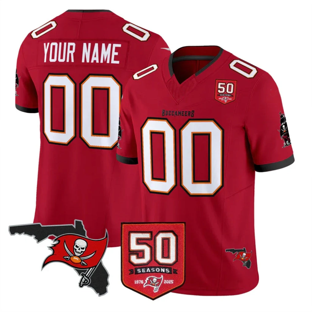 Custom TB.Buccaneers Red Limited 2026 Season Vapor F.U.S.E. Home Game Any Name & Numbers CAdoa Stitched Jerseys